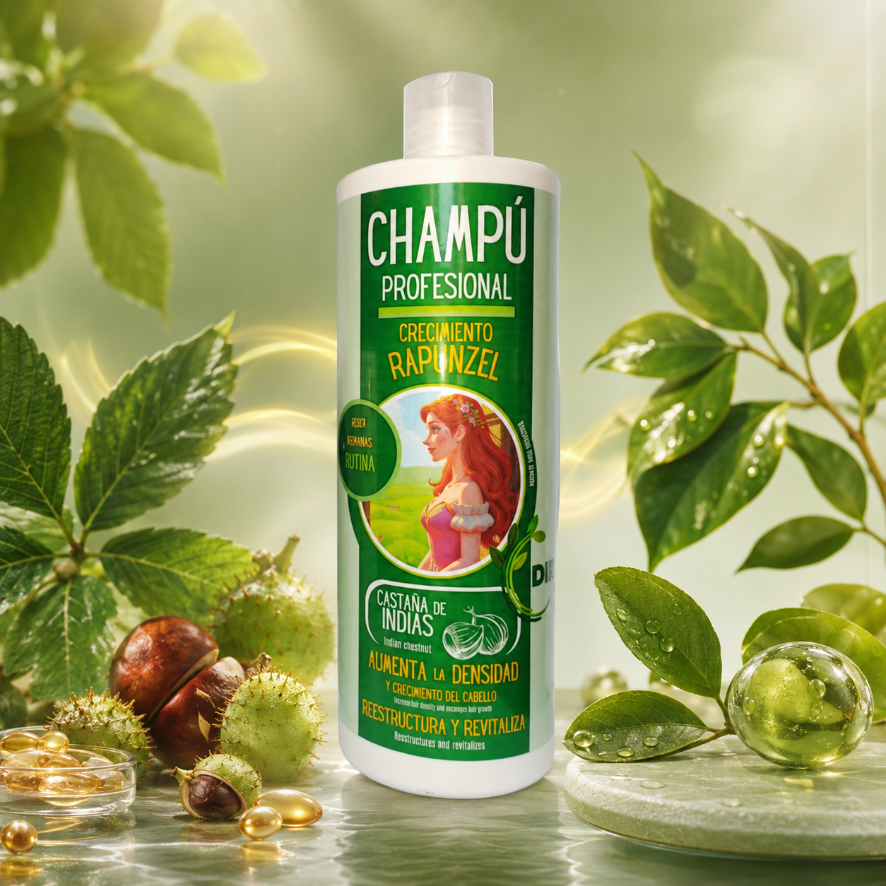 Didar Plus Champú Profesional Rapunzel con Biotina y Multivitaminas – Crecimiento Intensivo y Reparación Profunda