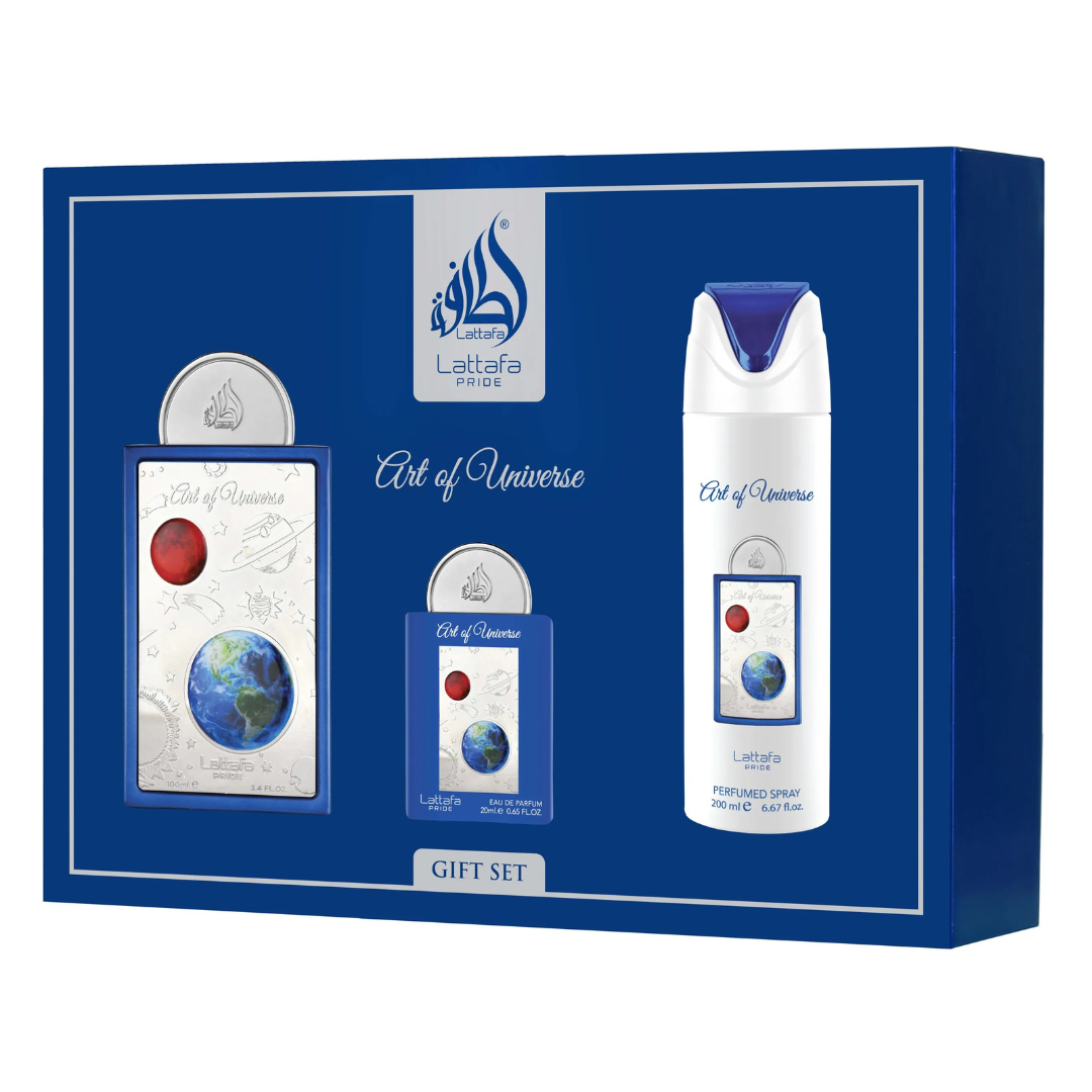 Giftset Art Of Universe – 3 piezas | Perfume Cítrico Aromático Unisex