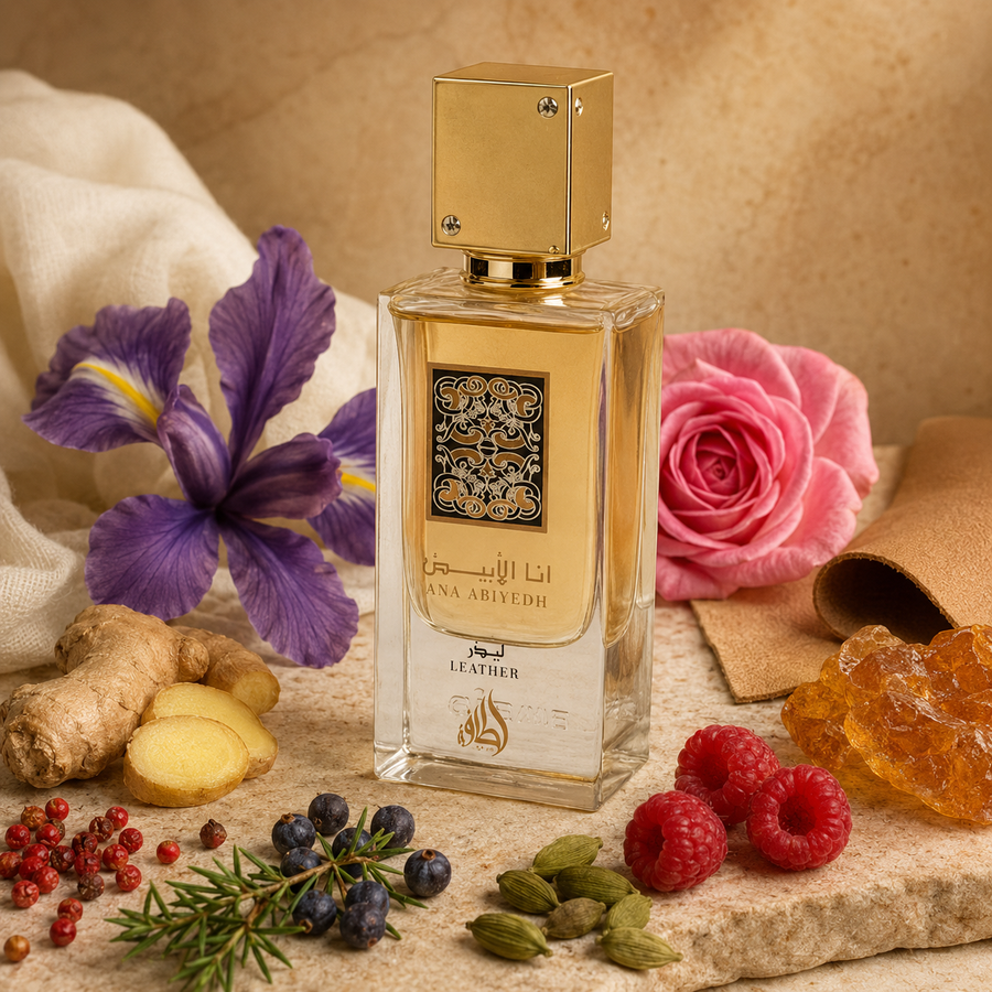 Ana Abiyedh Leather Lattafa Perfumes – Eau de Parfum Unisex | Cuero Elegante con Frambuesa, Iris y Ámbar (2017)