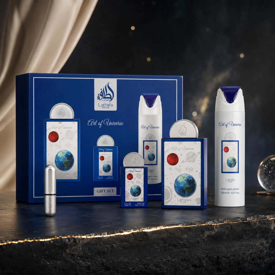 Giftset Art Of Universe – 3 piezas | Perfume Cítrico Aromático Unisex