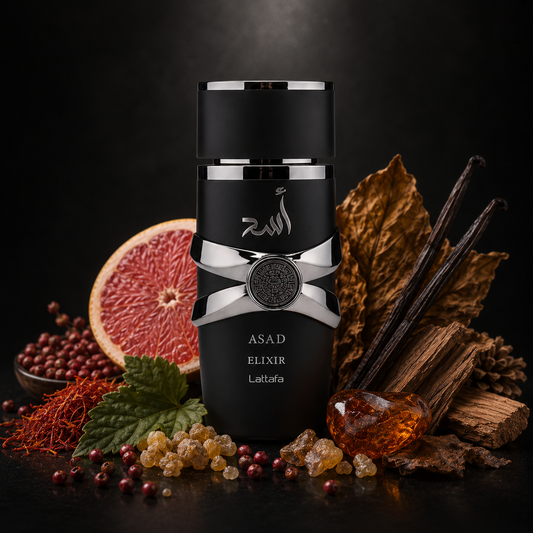 Asad Elixir – Eau de Parfum Masculino | Intenso, Ahumado y Especiado