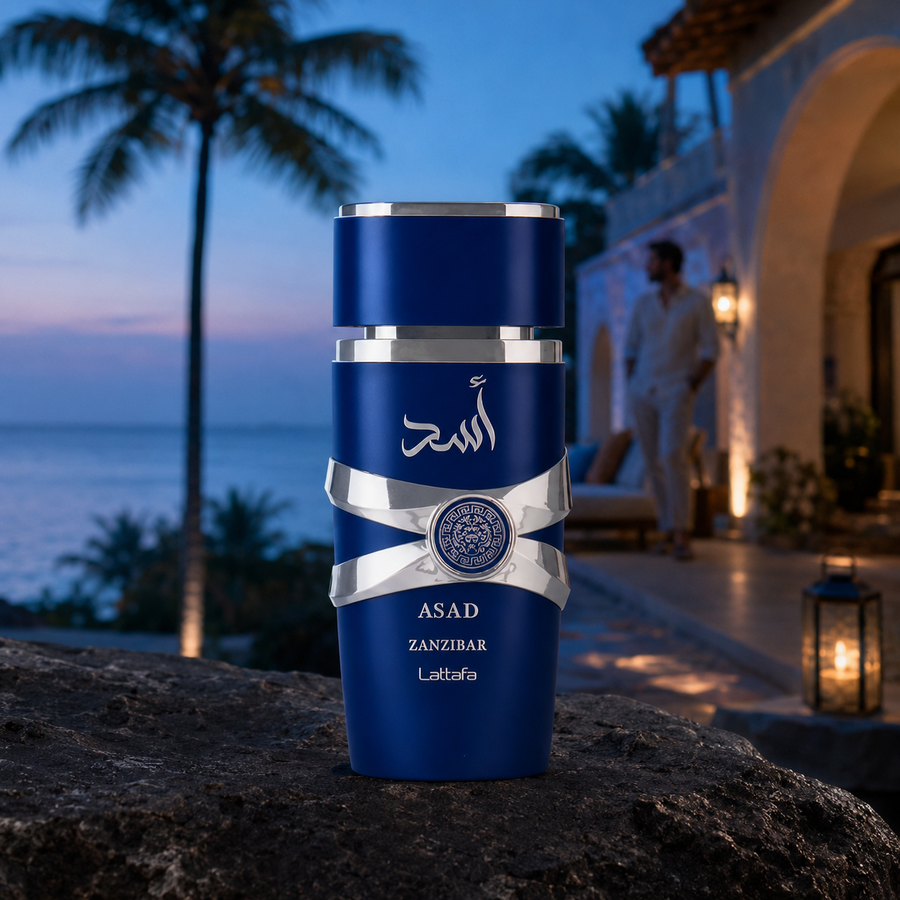 Lattafa Asad Zanzibar – Perfume Exótico de Aventura y Elegancia