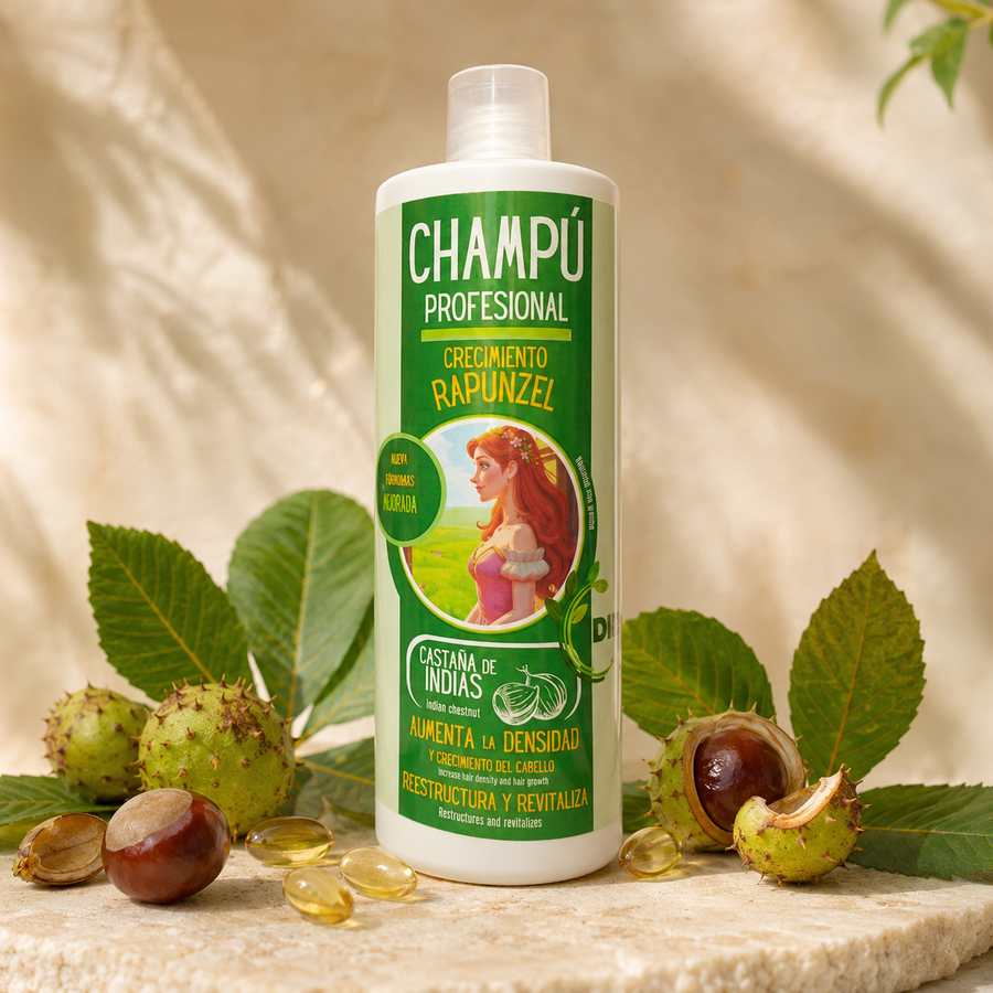 Didar Plus Champú Profesional Rapunzel con Biotina y Multivitaminas – Crecimiento Intensivo y Reparación Profunda