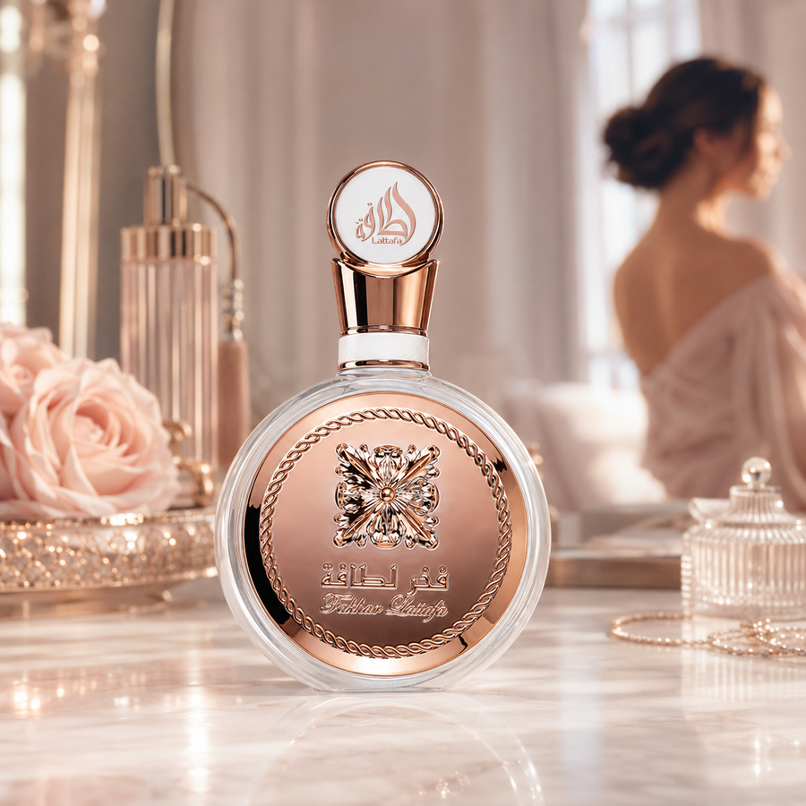 Fakhar Rose Lattafa Perfumes – Perfume Femenino Floral 2022 | Bouquet Intenso con Frutas, Flores Blancas y Vainilla