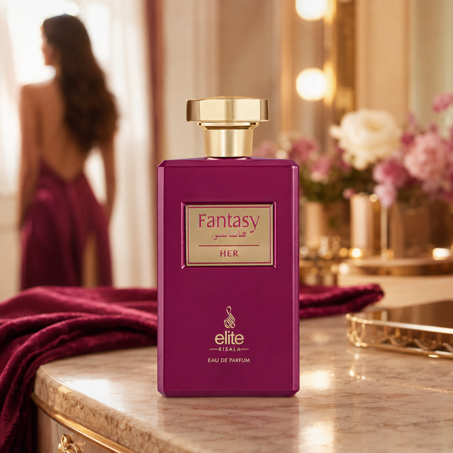 Fantasy Her de Risala Elite – Dulzura Frutal y Elegancia Gourmand para Mujer