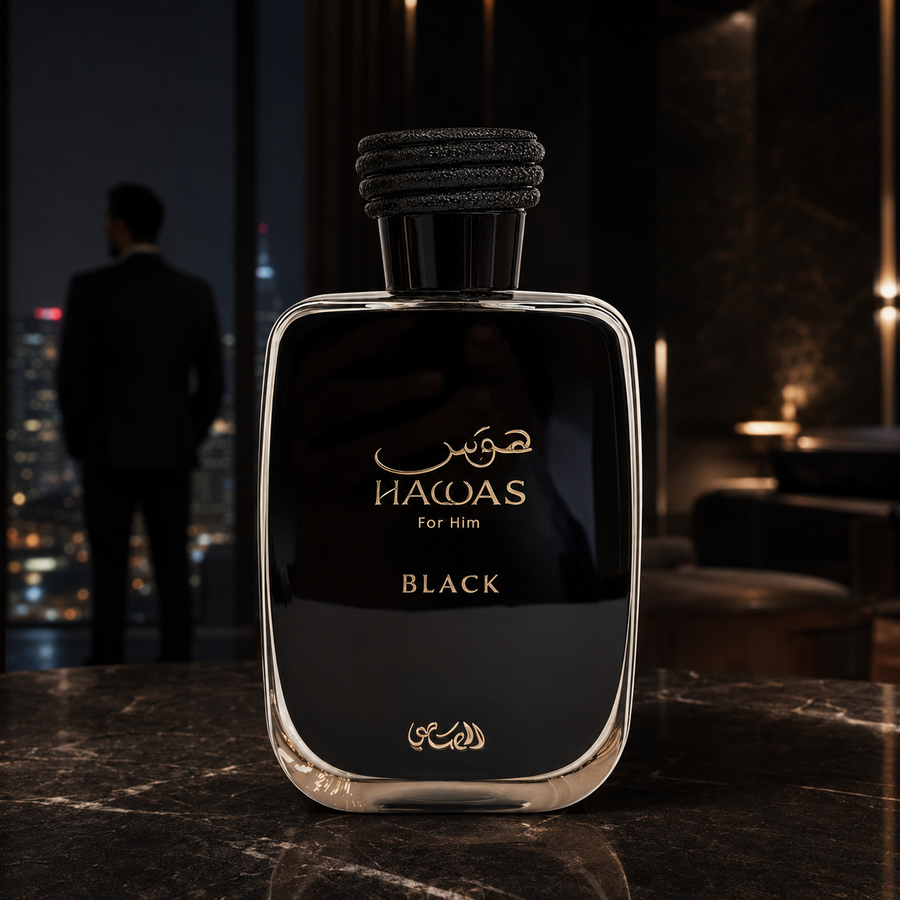 Rasasi Hawas Black 2024 para Hombre – Aromático Frutal EDP