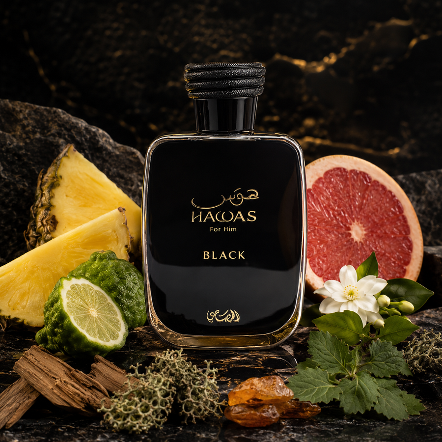 Rasasi Hawas Black 2024 para Hombre – Aromático Frutal EDP