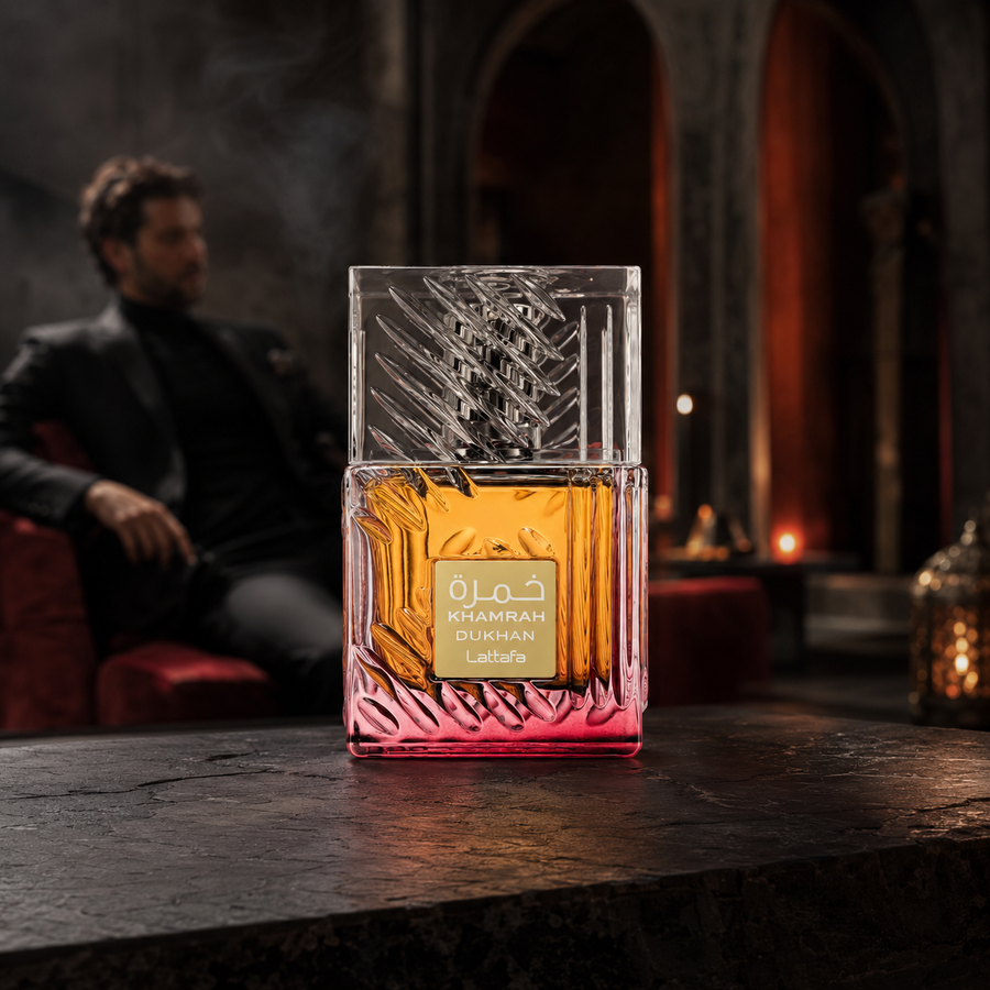 Khamrah Dukhan Lattafa Perfumes Eau de Parfum Hombre 100 ml – Fragancia Oriental Intensa y Ahumada