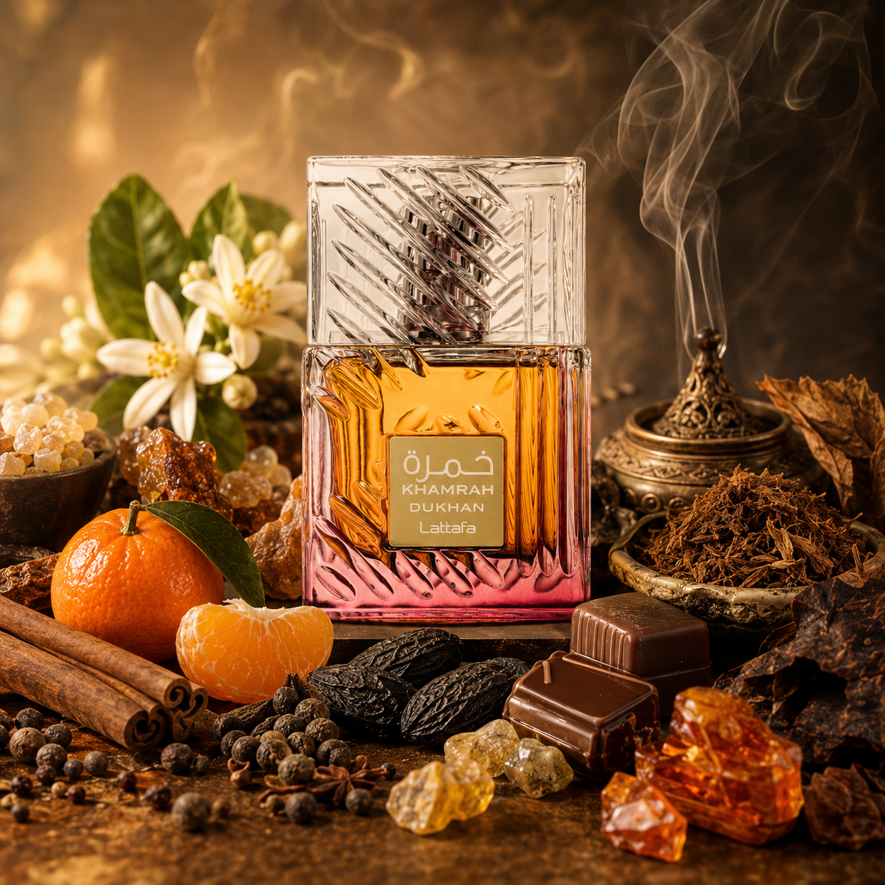 Khamrah Dukhan Lattafa Perfumes Eau de Parfum Hombre 100 ml – Fragancia Oriental Intensa y Ahumada