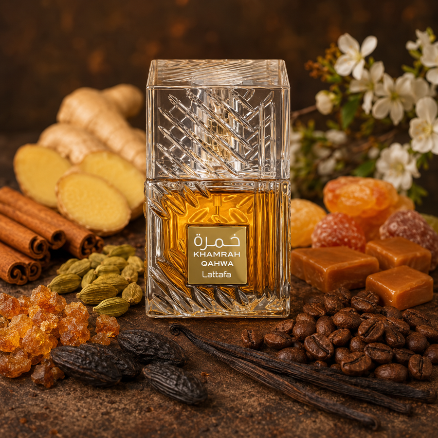 Khamrah Qahwa Lattafa Perfumes Eau de Parfum Unisex 100 ml – Fragancia Oriental Vainilla con Café y Especias