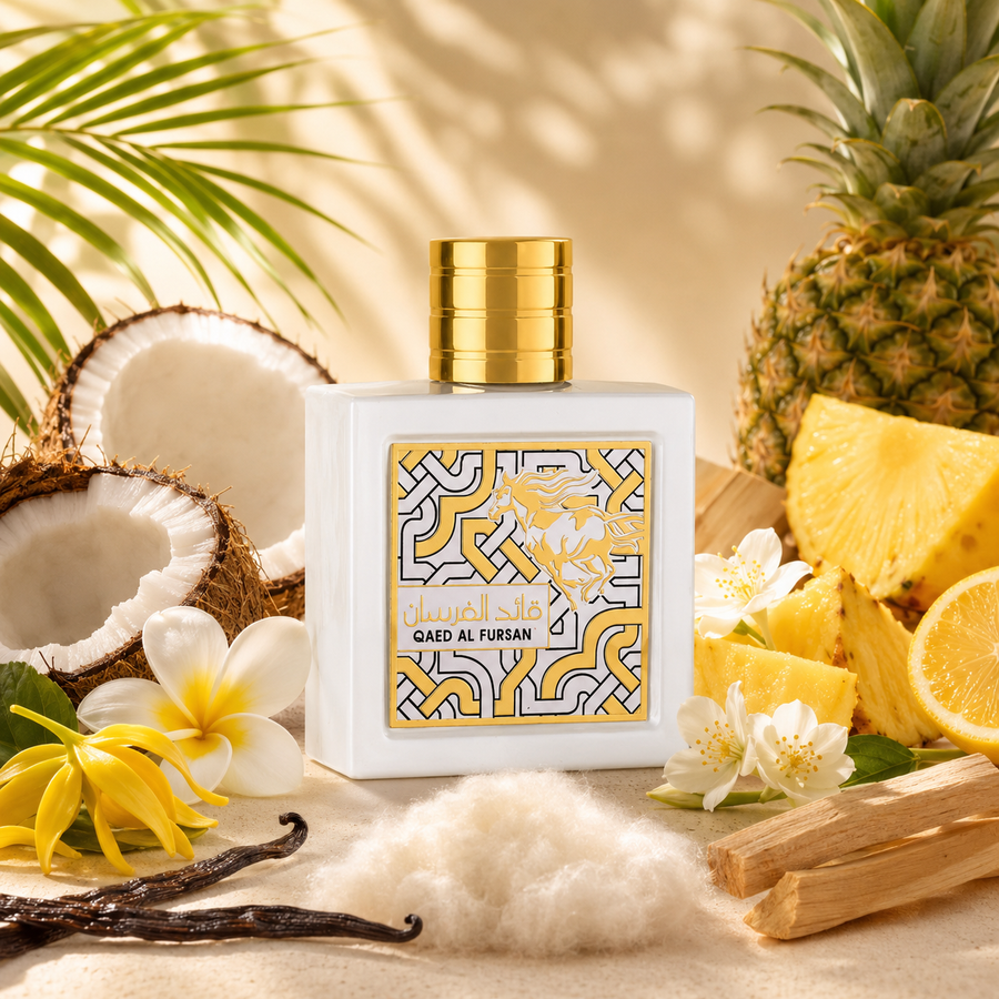 Qaed Al Fursan Unlimited Lattafa Perfumes – Eau de Parfum Unisex 2022 | Floral Frutal Gourmand con Coco, Piña y Vainilla