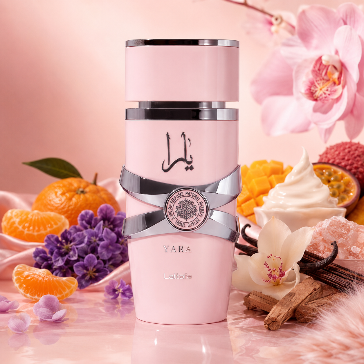 Yara Rosa Lattafa – Perfume Ámbar Vainilla para Mujer (100ml)